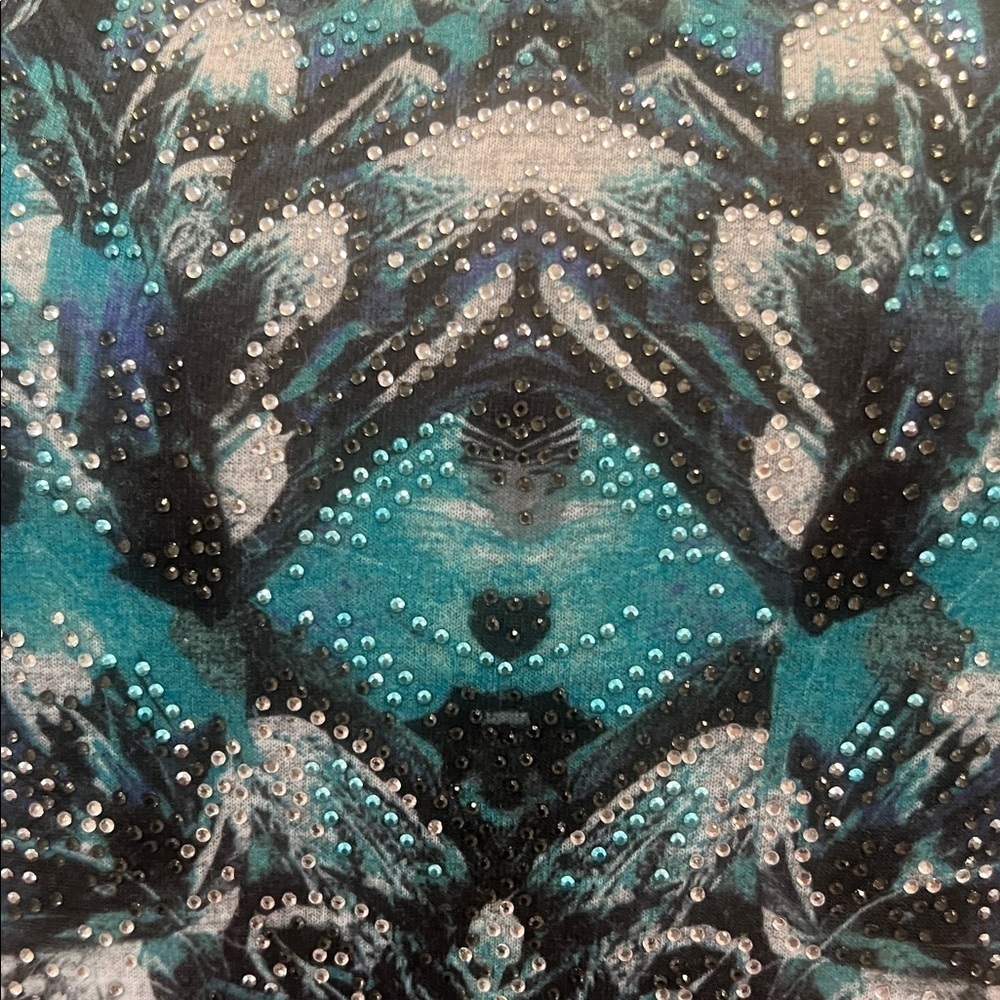 Chico’s -Blue Patterned Women's Top - Picture 3 of 7